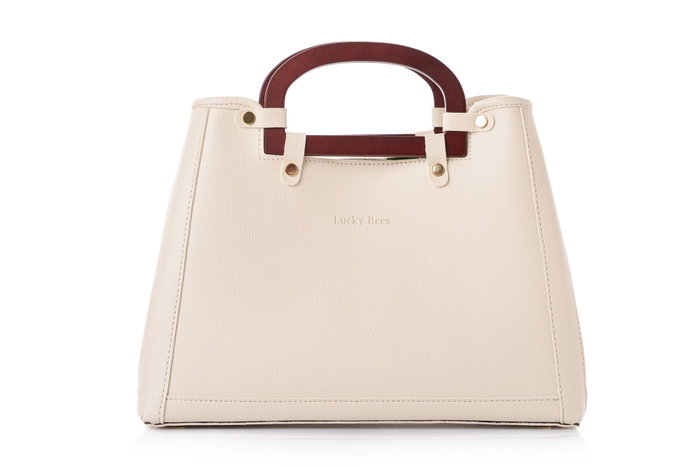 Lucky Bees 1289 Bolso Crema Cuero Polivinilo Elegante y Sofisticado para Mujer